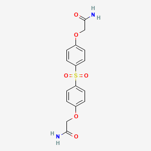 molecular formula C16H16N2O6S B5991195 2-[4-[4-(2-amino-2-oxoethoxy)phenyl]sulfonylphenoxy]acetamide 