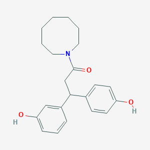 molecular formula C22H27NO3 B5991211 3-[3-(1-azocanyl)-1-(4-hydroxyphenyl)-3-oxopropyl]phenol 