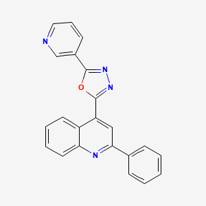 molecular formula C22H14N4O B5991216 2-(2-Phenylquinolin-4-yl)-5-pyridin-3-yl-1,3,4-oxadiazole 