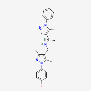 N-{[1-(4-fluorophenyl)-3,5-dimethyl-1H-pyrazol-4-yl]methyl}-1-(5-methyl-1-phenyl-1H-pyrazol-4-yl)ethanamine