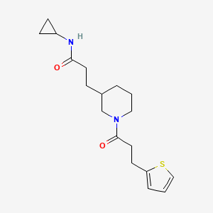 N-cyclopropyl-3-[1-(3-thiophen-2-ylpropanoyl)piperidin-3-yl]propanamide