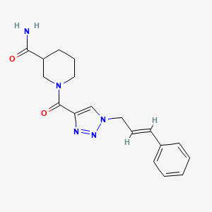 1-[1-[(E)-3-phenylprop-2-enyl]triazole-4-carbonyl]piperidine-3-carboxamide