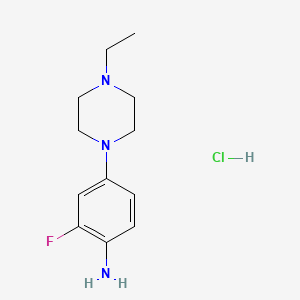 molecular formula C12H19ClFN3 B599127 4-(4-Ethyl-1-piperazinyl)-2-fluoroaniline Hydrochloride CAS No. 1197193-28-4