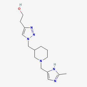 molecular formula C15H24N6O B5991283 2-[1-({1-[(2-methyl-1H-imidazol-4-yl)methyl]-3-piperidinyl}methyl)-1H-1,2,3-triazol-4-yl]ethanol bis(trifluoroacetate) (salt) 