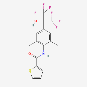 N-[4-(1,1,1,3,3,3-HEXAFLUORO-2-HYDROXY-2-PROPANYL)-2,6-DIMETHYLPHENYL]-2-THIOPHENECARBOXAMIDE