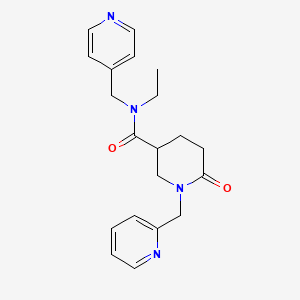 molecular formula C20H24N4O2 B5991304 N-ethyl-6-oxo-1-(2-pyridinylmethyl)-N-(4-pyridinylmethyl)-3-piperidinecarboxamide 