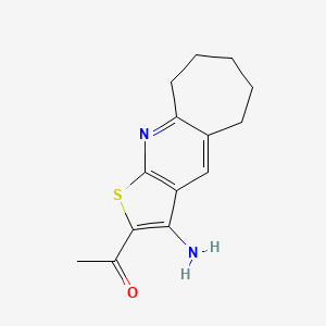 1-(3-Amino-6,7,8,9-tetrahydro-5H-cyclohepta[b]thieno[3,2-e]pyridin-2-yl)ethan-1-one