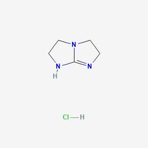 molecular formula C5H10ClN3 B599133 2,3,5,6-tetrahydro-1H-imidazo[1,2-a]imidazole hydrochloride CAS No. 120267-00-7