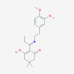 molecular formula C21H29NO4 B5991331 2-[N-[2-(3,4-dimethoxyphenyl)ethyl]-C-ethylcarbonimidoyl]-3-hydroxy-5,5-dimethylcyclohex-2-en-1-one 