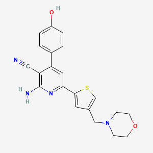 2-amino-4-(4-hydroxyphenyl)-6-[4-(morpholin-4-ylmethyl)-2-thienyl]nicotinonitrile