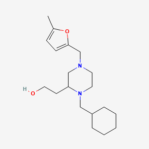 molecular formula C19H32N2O2 B5991354 2-{1-(cyclohexylmethyl)-4-[(5-methyl-2-furyl)methyl]-2-piperazinyl}ethanol 