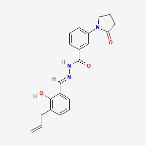 molecular formula C21H21N3O3 B5991361 N'-(3-allyl-2-hydroxybenzylidene)-3-(2-oxo-1-pyrrolidinyl)benzohydrazide 