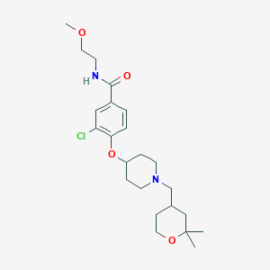 3-chloro-4-({1-[(2,2-dimethyltetrahydro-2H-pyran-4-yl)methyl]-4-piperidinyl}oxy)-N-(2-methoxyethyl)benzamide