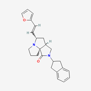 (1S,5S,7S)-3-(2,3-dihydro-1H-inden-2-yl)-7-[(E)-2-(furan-2-yl)ethenyl]-3,8-diazatricyclo[6.3.0.01,5]undecan-2-one