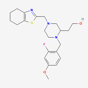 2-[1-(2-fluoro-4-methoxybenzyl)-4-(4,5,6,7-tetrahydro-1,3-benzothiazol-2-ylmethyl)-2-piperazinyl]ethanol