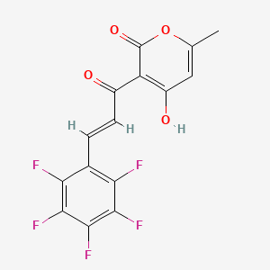 4-hydroxy-6-methyl-3-[3-(pentafluorophenyl)acryloyl]-2H-pyran-2-one