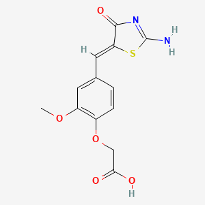 molecular formula C13H12N2O5S B5991405 {4-[(2-imino-4-oxo-1,3-thiazolidin-5-ylidene)methyl]-2-methoxyphenoxy}acetic acid 