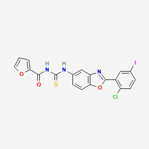 3-[2-(2-Chloro-5-iodophenyl)-1,3-benzoxazol-5-YL]-1-(furan-2-carbonyl)thiourea