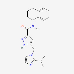 molecular formula C22H27N5O B5991447 5-[(2-isopropyl-1H-imidazol-1-yl)methyl]-N-methyl-N-(1,2,3,4-tetrahydro-1-naphthalenyl)-1H-pyrazole-3-carboxamide 