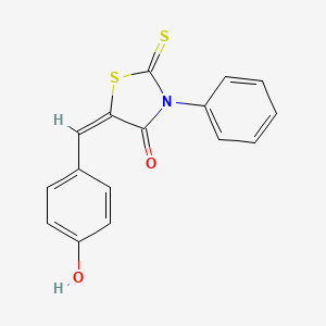 (5E)-5-[(4-hydroxyphenyl)methylidene]-3-phenyl-2-sulfanylidene-1,3-thiazolidin-4-one