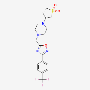 3-[4-[[3-[4-(Trifluoromethyl)phenyl]-1,2,4-oxadiazol-5-yl]methyl]piperazin-1-yl]thiolane 1,1-dioxide