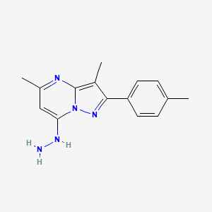 molecular formula C15H17N5 B5991481 7-hydrazino-3,5-dimethyl-2-(4-methylphenyl)pyrazolo[1,5-a]pyrimidine 