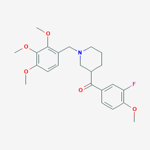 molecular formula C23H28FNO5 B5991504 (3-fluoro-4-methoxyphenyl)[1-(2,3,4-trimethoxybenzyl)-3-piperidinyl]methanone 