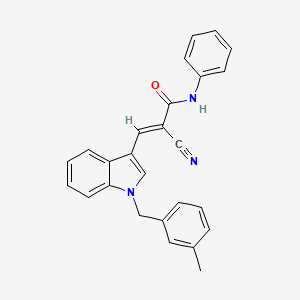 (E)-2-cyano-3-[1-[(3-methylphenyl)methyl]indol-3-yl]-N-phenylprop-2-enamide