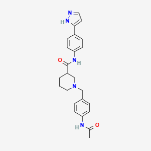 1-[4-(acetylamino)benzyl]-N-[4-(1H-pyrazol-5-yl)phenyl]-3-piperidinecarboxamide