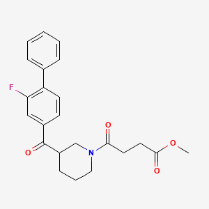 molecular formula C23H24FNO4 B5991526 methyl 4-{3-[(2-fluoro-4-biphenylyl)carbonyl]-1-piperidinyl}-4-oxobutanoate 