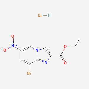 molecular formula C10H9Br2N3O4 B599154 Ethyl 8-bromo-6-nitroimidazo[1,2-a]pyridine-2-carboxylate hydrobromide CAS No. 1332605-92-1