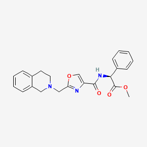 molecular formula C23H23N3O4 B5991560 methyl (2S)-2-[[2-(3,4-dihydro-1H-isoquinolin-2-ylmethyl)-1,3-oxazole-4-carbonyl]amino]-2-phenylacetate 