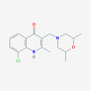 molecular formula C17H21ClN2O2 B5991598 8-chloro-3-((2,6-dimethylmorpholino)methyl)-2-methylquinolin-4-ol 