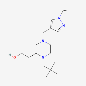 2-{1-(2,2-dimethylpropyl)-4-[(1-ethyl-1H-pyrazol-4-yl)methyl]-2-piperazinyl}ethanol