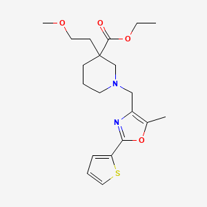 ethyl 3-(2-methoxyethyl)-1-{[5-methyl-2-(2-thienyl)-1,3-oxazol-4-yl]methyl}-3-piperidinecarboxylate