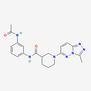 molecular formula C20H23N7O2 B5991622 N-[3-(acetylamino)phenyl]-1-(3-methyl[1,2,4]triazolo[4,3-b]pyridazin-6-yl)piperidine-3-carboxamide 