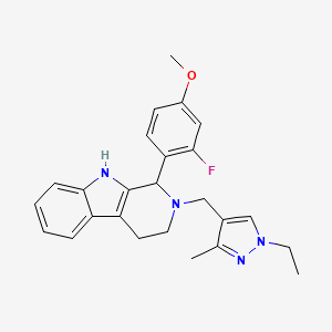 2-[(1-ethyl-3-methyl-1H-pyrazol-4-yl)methyl]-1-(2-fluoro-4-methoxyphenyl)-2,3,4,9-tetrahydro-1H-beta-carboline