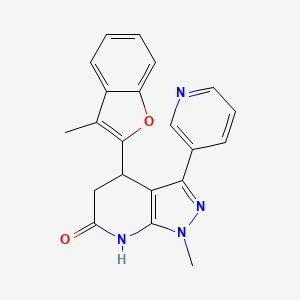 1-methyl-4-(3-methyl-1-benzofuran-2-yl)-3-pyridin-3-yl-1,4,5,7-tetrahydro-6H-pyrazolo[3,4-b]pyridin-6-one