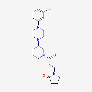 molecular formula C22H31ClN4O2 B5991642 1-[3-[3-[4-(3-Chlorophenyl)piperazin-1-yl]piperidin-1-yl]-3-oxopropyl]pyrrolidin-2-one 