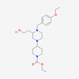 Ethyl 4-[4-[(4-ethoxyphenyl)methyl]-3-(2-hydroxyethyl)piperazin-1-yl]piperidine-1-carboxylate