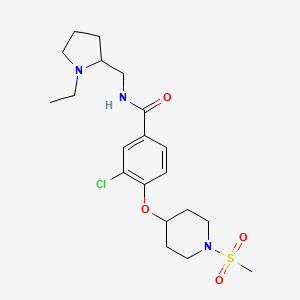 molecular formula C20H30ClN3O4S B5991664 3-chloro-N-[(1-ethyl-2-pyrrolidinyl)methyl]-4-{[1-(methylsulfonyl)-4-piperidinyl]oxy}benzamide 