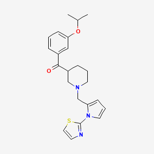 molecular formula C23H27N3O2S B5991691 (3-isopropoxyphenyl)(1-{[1-(1,3-thiazol-2-yl)-1H-pyrrol-2-yl]methyl}-3-piperidinyl)methanone 