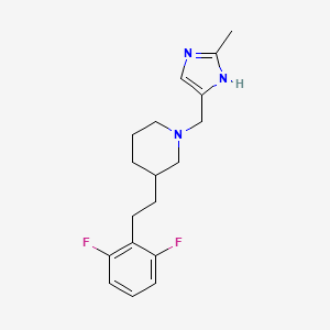 molecular formula C18H23F2N3 B5991697 3-[2-(2,6-difluorophenyl)ethyl]-1-[(2-methyl-1H-imidazol-4-yl)methyl]piperidine 