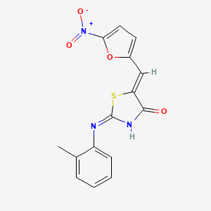 molecular formula C15H11N3O4S B5991717 2-[(2-methylphenyl)imino]-5-[(5-nitro-2-furyl)methylene]-1,3-thiazolidin-4-one 