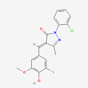 molecular formula C18H14ClIN2O3 B5991723 2-(2-chlorophenyl)-4-(4-hydroxy-3-iodo-5-methoxybenzylidene)-5-methyl-2,4-dihydro-3H-pyrazol-3-one 