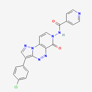 molecular formula C20H12ClN7O2 B5991726 N-[3-(4-chlorophenyl)-6-oxopyrazolo[5,1-c]pyrido[4,3-e][1,2,4]triazin-7(6H)-yl]isonicotinamide 