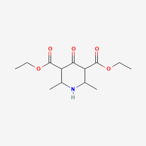 molecular formula C13H21NO5 B599173 2,6-Dimethyl-4-oxo-piperidine-3,5-dicarboxylic acid diethyl ester CAS No. 15409-98-0