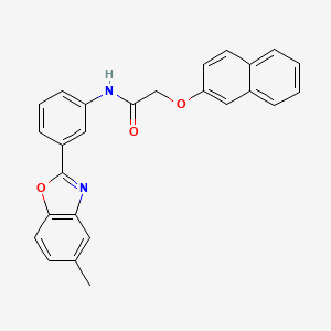 molecular formula C26H20N2O3 B5991736 N-[3-(5-methyl-1,3-benzoxazol-2-yl)phenyl]-2-(naphthalen-2-yloxy)acetamide 