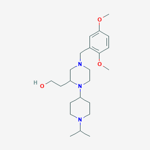 molecular formula C23H39N3O3 B5991751 2-[4-(2,5-dimethoxybenzyl)-1-(1-isopropyl-4-piperidinyl)-2-piperazinyl]ethanol 