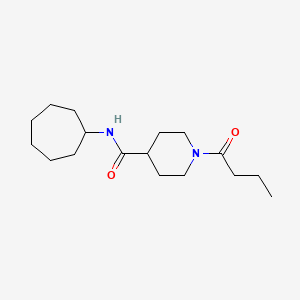 1-butanoyl-N-cycloheptylpiperidine-4-carboxamide